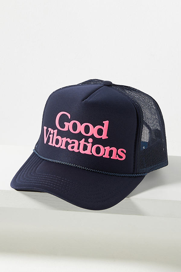 Shop Ascot + Hart Good Vibrations Trucker Hat In Blue