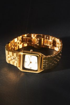 Shop Vanna Geminus Sandstone & Pearl Watch In Gold