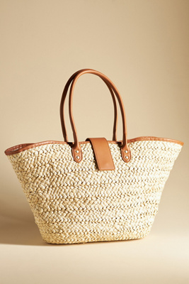 L*space Alfie Straw Tote In Beige