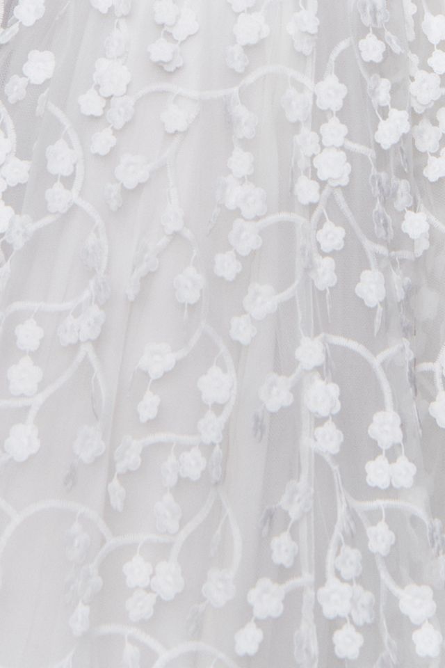 BHLDN Strapless 3D Floral Vine Fit & Flare Midi Dress #3