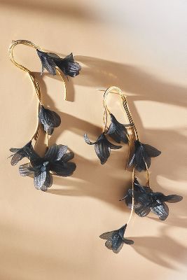 BY ANTHROPOLOGIE FLOWER DROP EARRINGS 