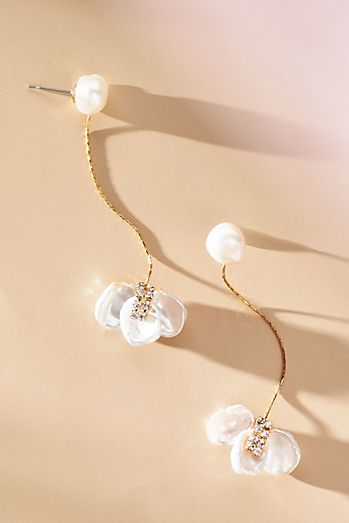 Pearl Floral Drop Earrings