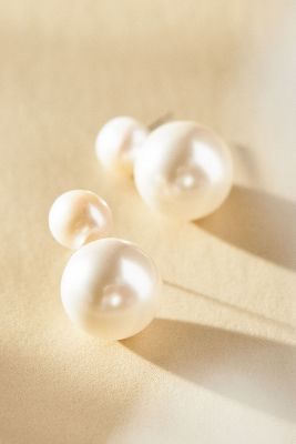 Shop By Anthropologie Double Pearl Drop Earrings In White
