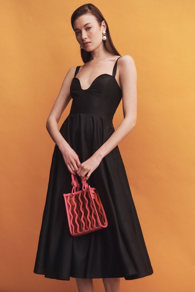 Hutch Sweetheart U-Neck Taffeta Midi Dress | Anthropologie