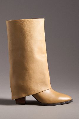 Silent D Foldover Boots In Beige