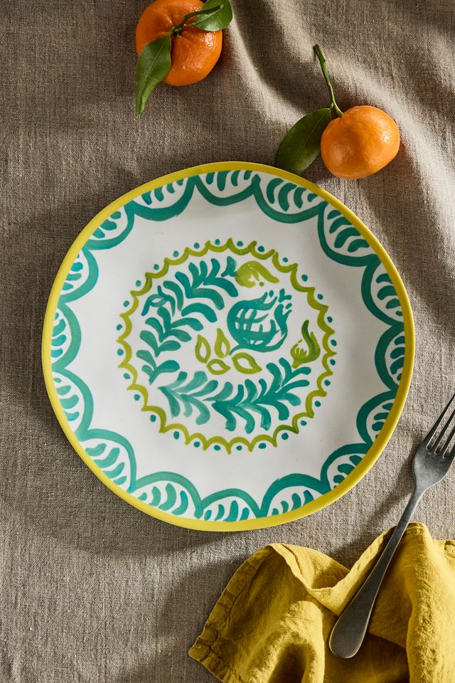 Summer Garden Melamine Dinner Plate “Yellow” color