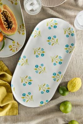 Summer Garden Melamine Platter, Green