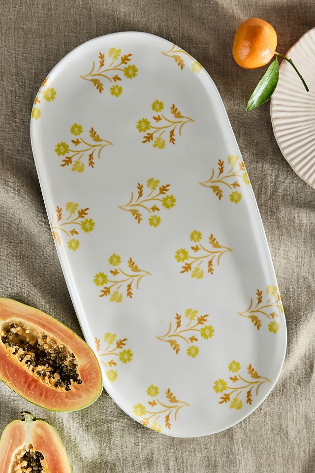 Summer Garden Melamine Platter, Orange