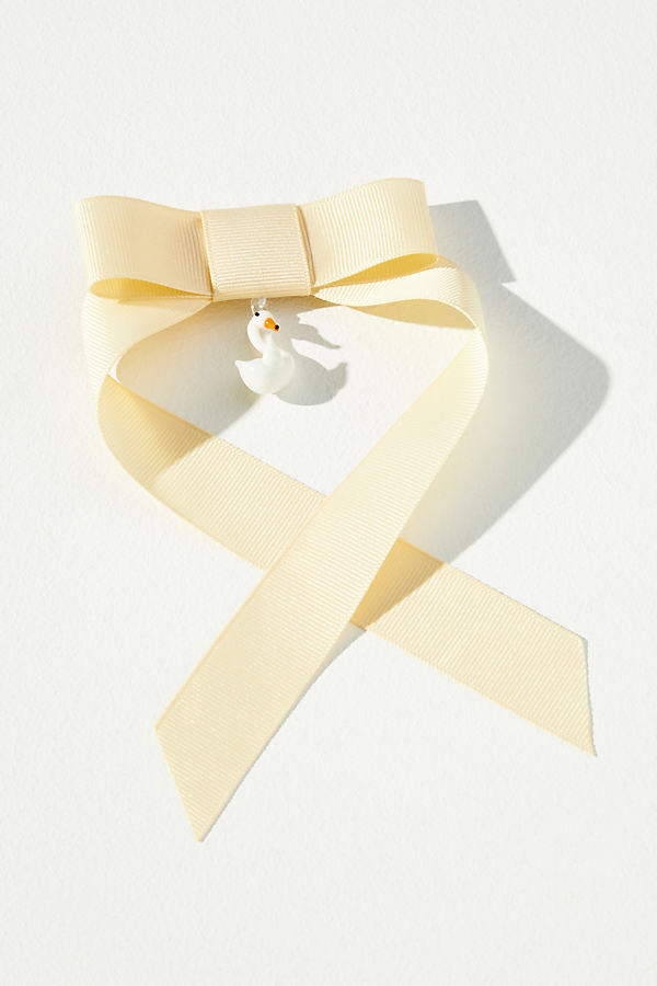 Room Shop Icon Charm Bow Clip In White
