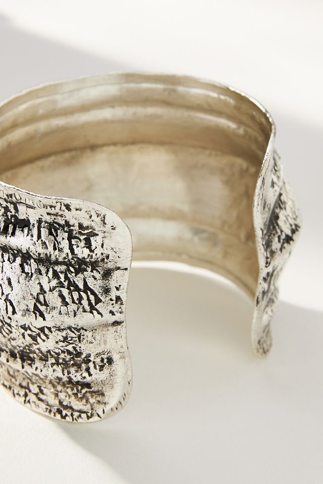 Wide Hammered Cuff Bracelet #2