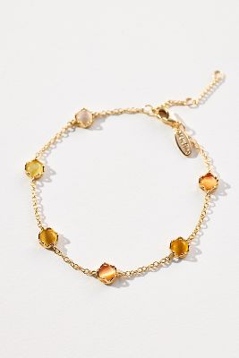 Shop By Anthropologie Glassy Stone Bracelet In Yellow