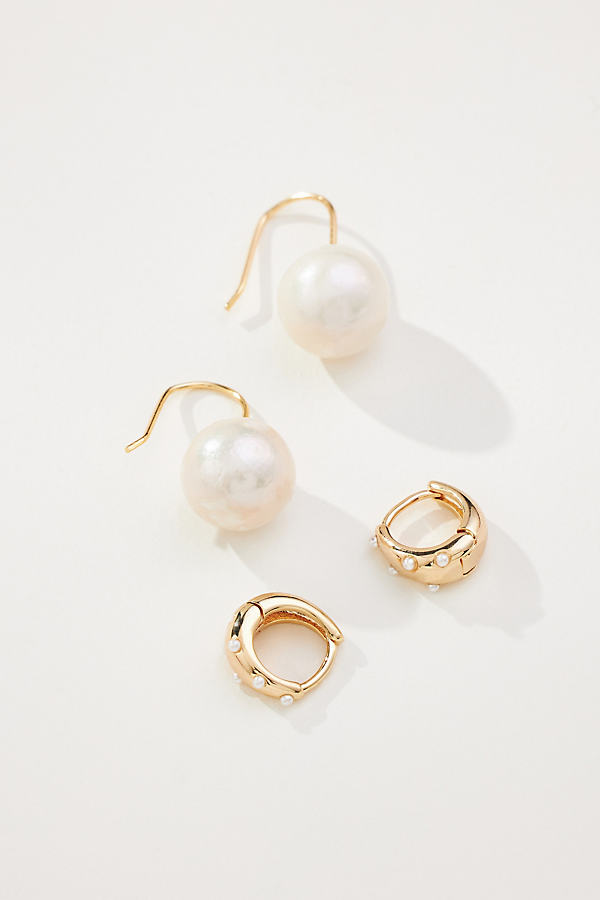 Pivotal Pearl Earrings, Set of 2