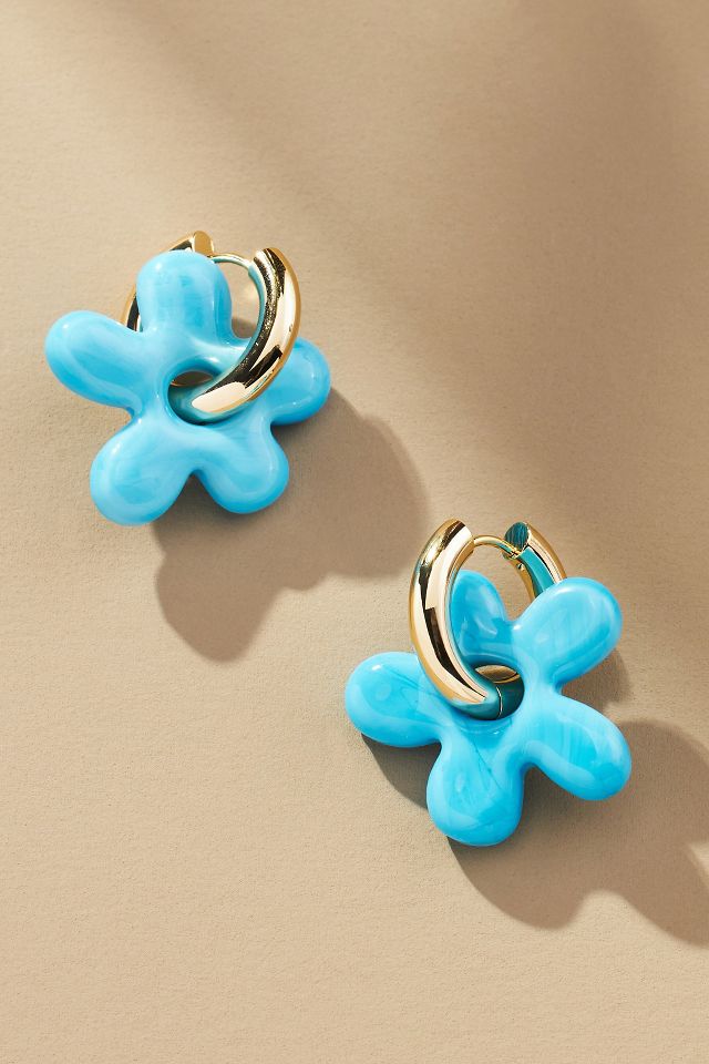 Floral Icon Huggie Hoop Earrings | Anthropologie