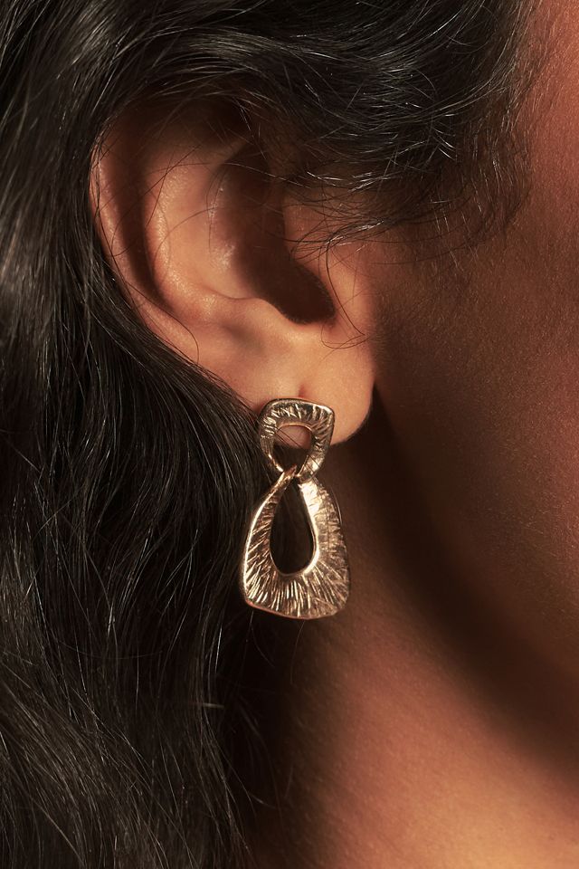 Hammered Linked Earrings #1