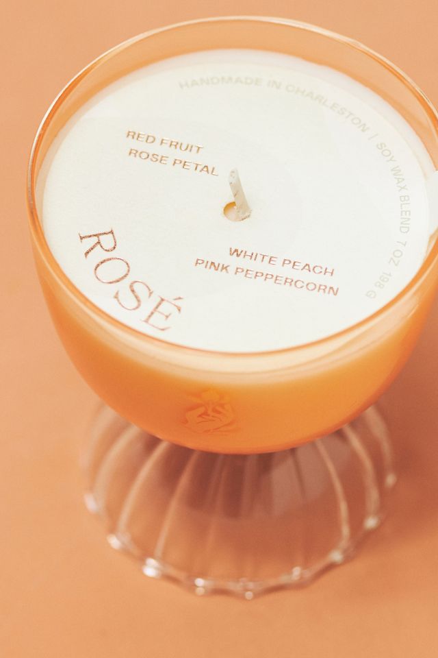 Rewined Rose Coupe Glass Candle #2