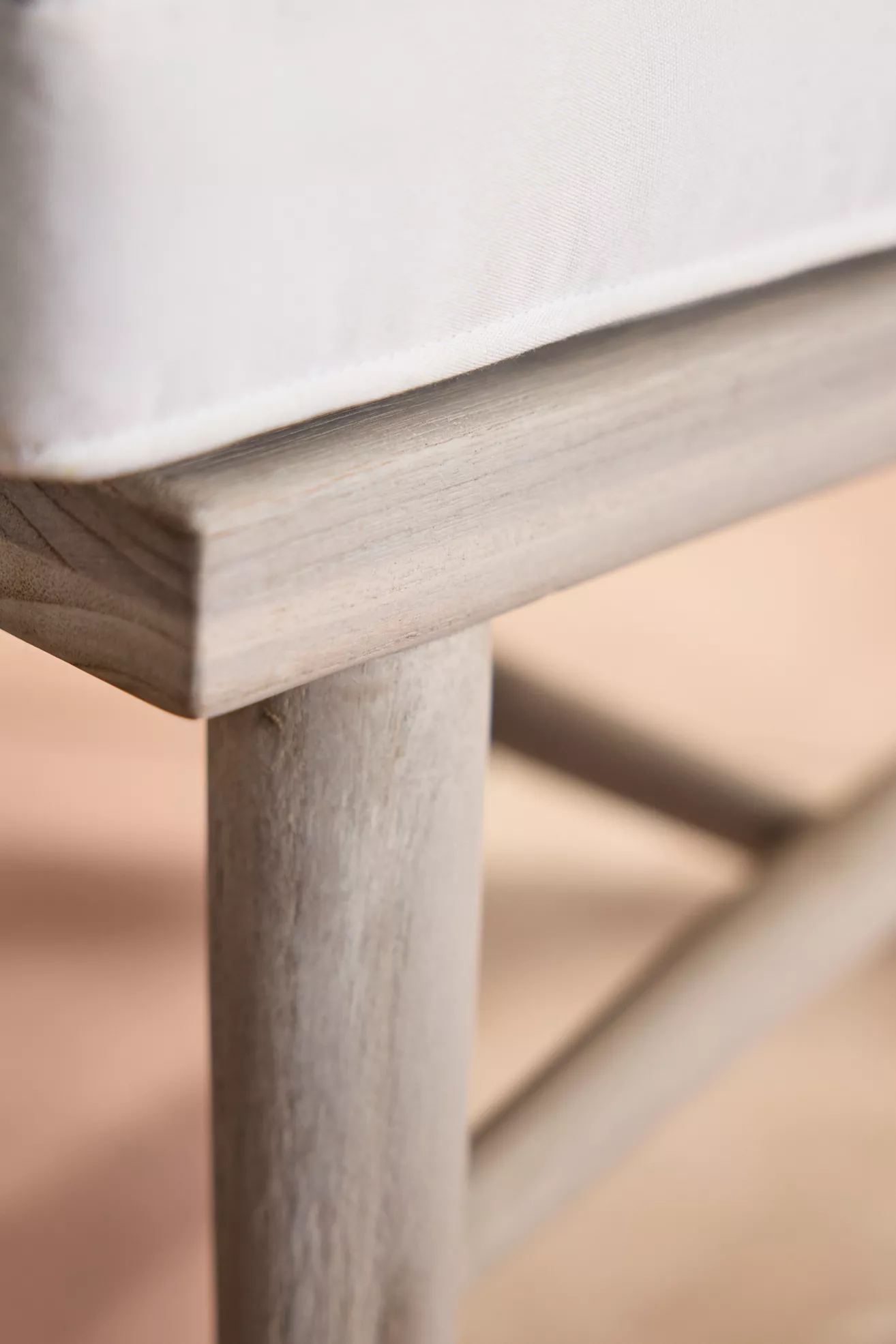 Close-up of chair edge and leg joint