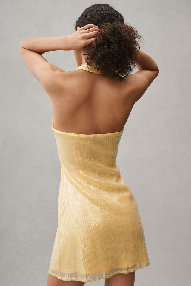 Hutch Sequin Halter Mini Dress #4
