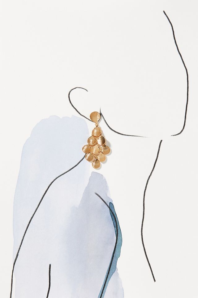 Shell Scallop Drop Earrings #2