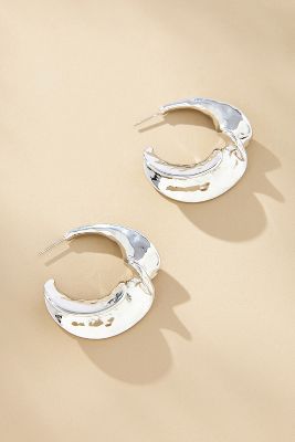 Shop By Anthropologie Molten Spiral Hoop Earrings In Silver