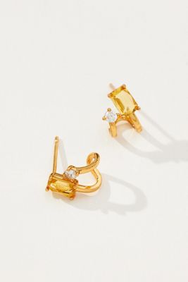 Crystal Stone Huggie Earrings