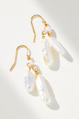 Shop By Anthropologie Baroque Pearl Drop Earrings In White