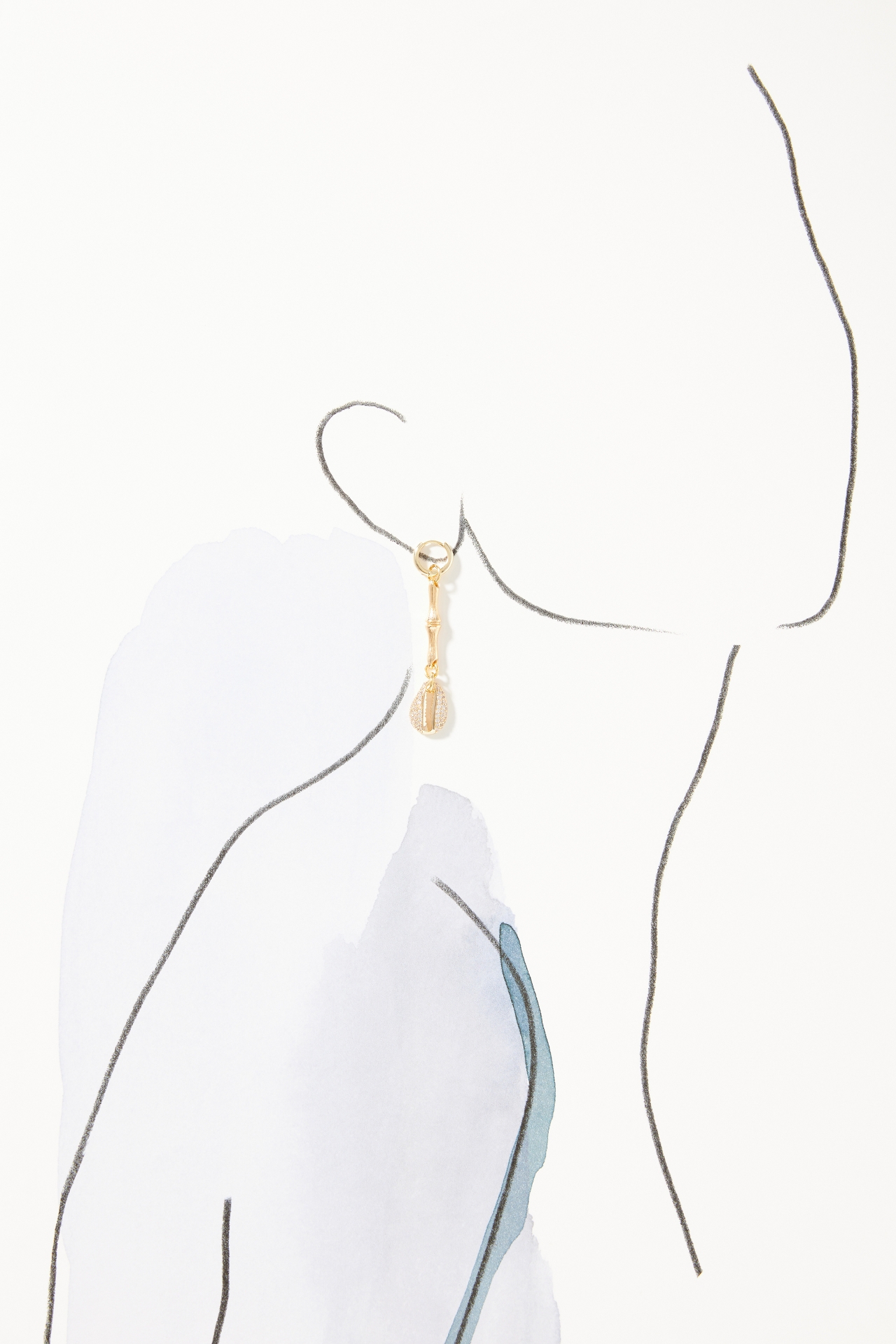 Shell Huggie Drop Earrings