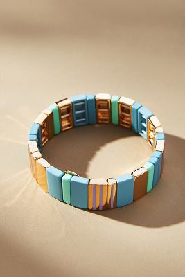 Shop By Anthropologie Chunky Chicklet Bracelet In Blue