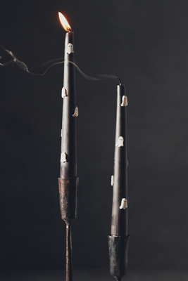 Anthropologie Icon Ghost Taper Candles, Set Of 2 In Black