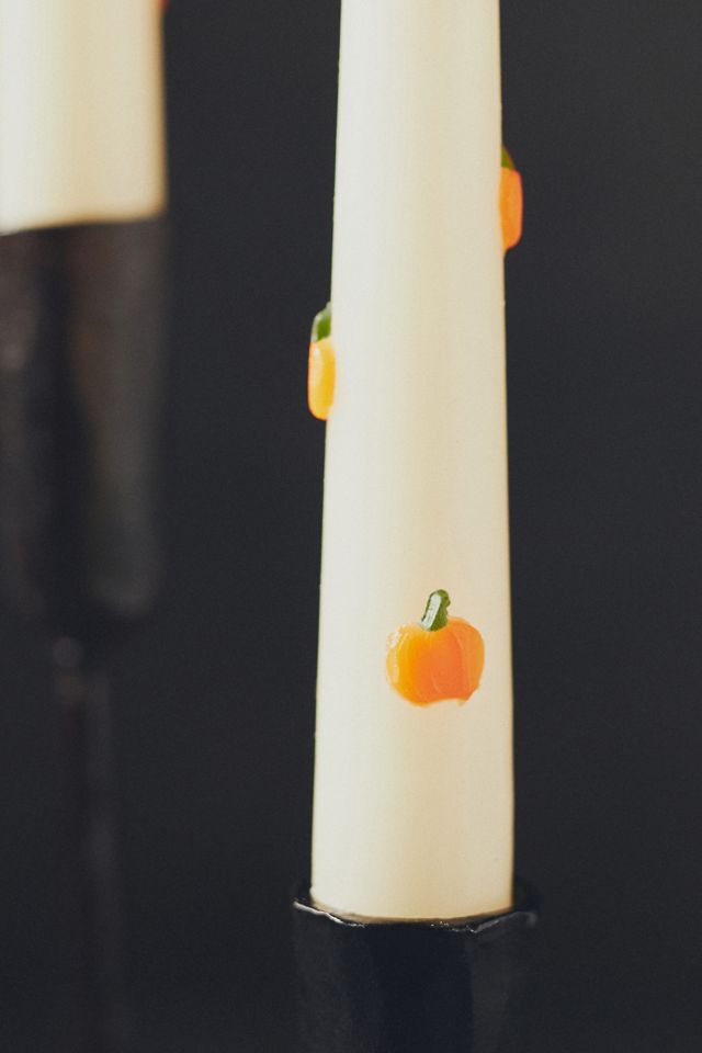 Icon Pumpkin Taper Candles, Set of 2 #1