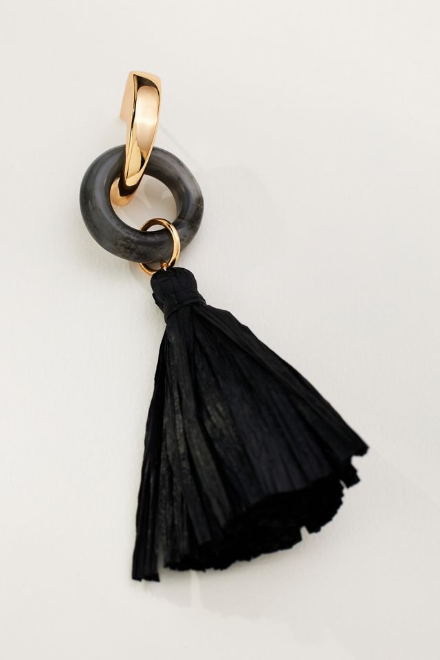 Enamel Ring Tassel Drop Earrings #1