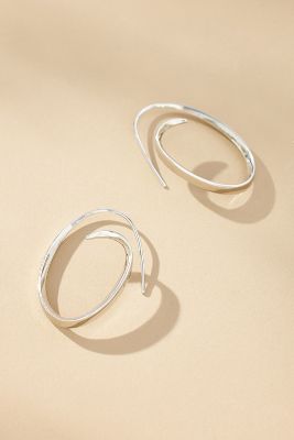 Shop By Anthropologie Oval Spiral Hoop Earrings In Silver