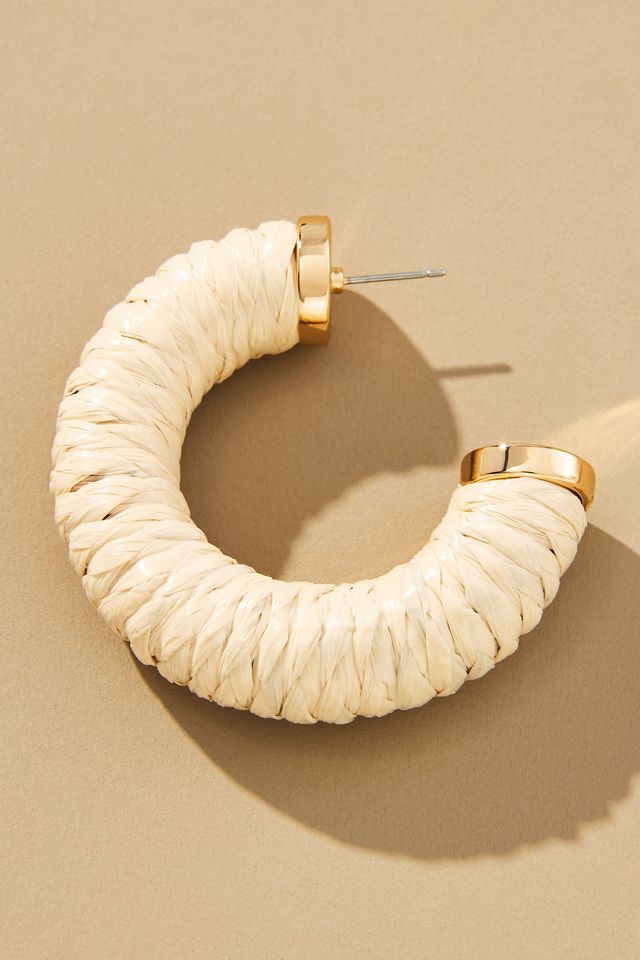 Large Raffia Hoop Earrings #1