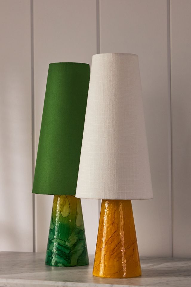 Green Watercolour Glass Table Lamp #2