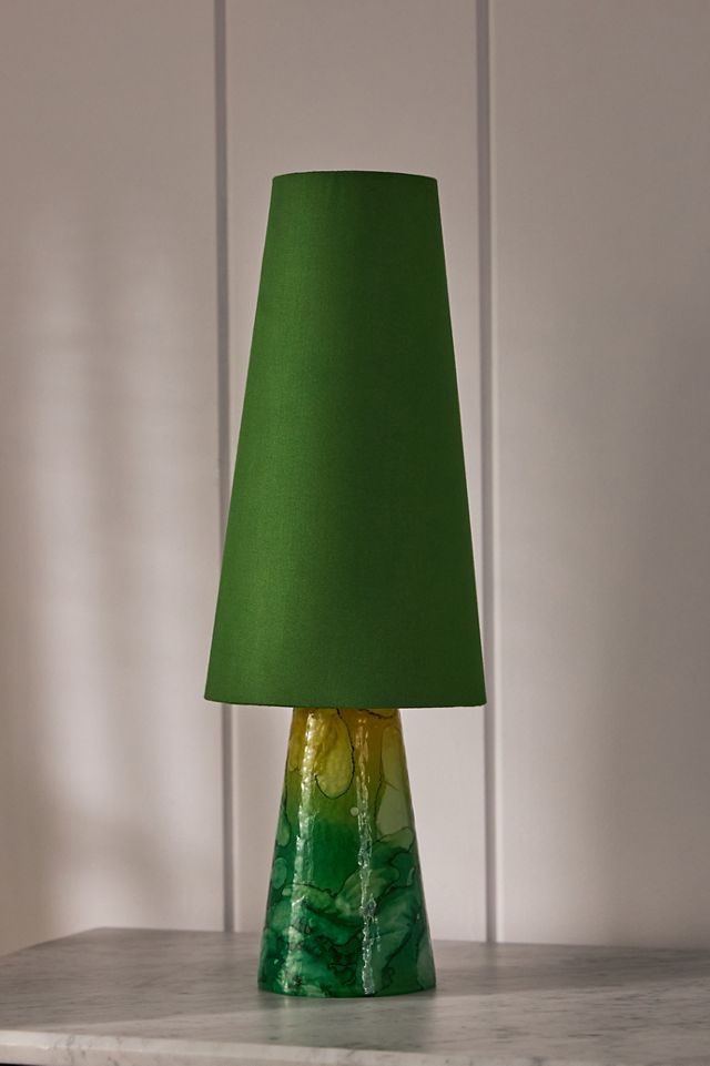 Green Watercolour Glass Table Lamp #1