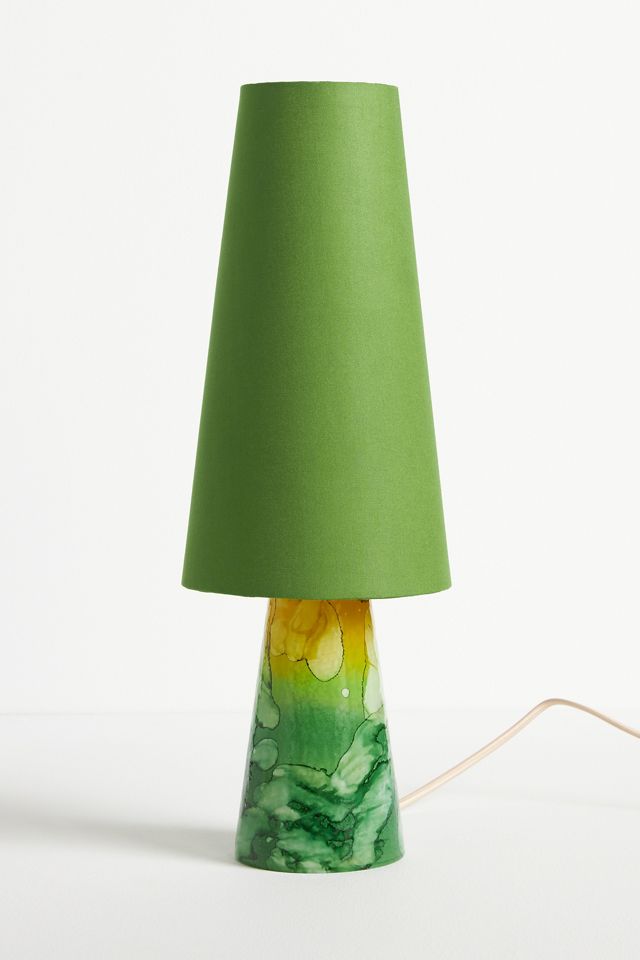 Green Watercolour Glass Table Lamp #3