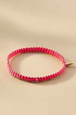 Shop By Anthropologie Matte Beaded Chicklet Bracelet In Pink