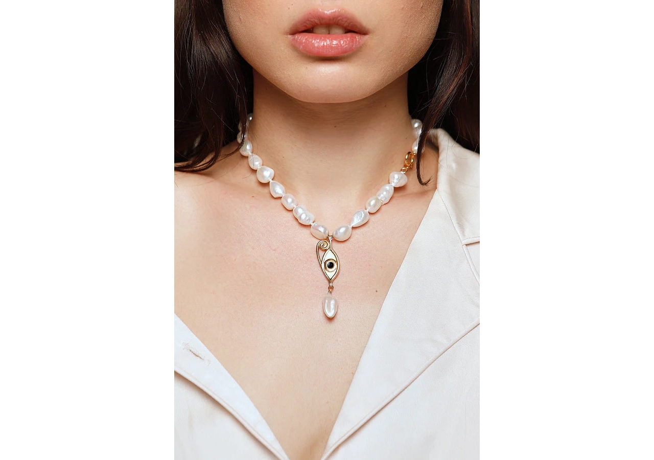 Deux Lions Jewelry Resin Inès Pearl Necklace