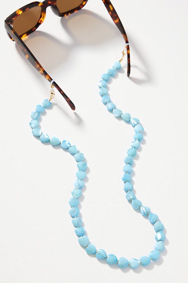 Shop Frasier Sterling Cape Cod Heart Sunglasses Chain In Blue