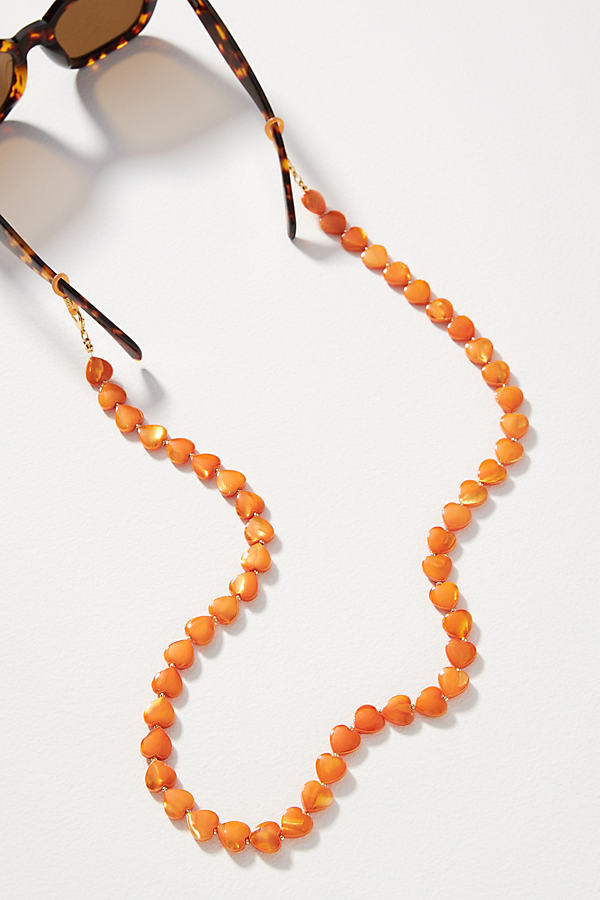 Shop Frasier Sterling Cape Cod Heart Sunglasses Chain In Orange