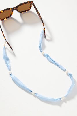 Shop Frasier Sterling Pearl Ribbon Sunglasses Chain In Blue