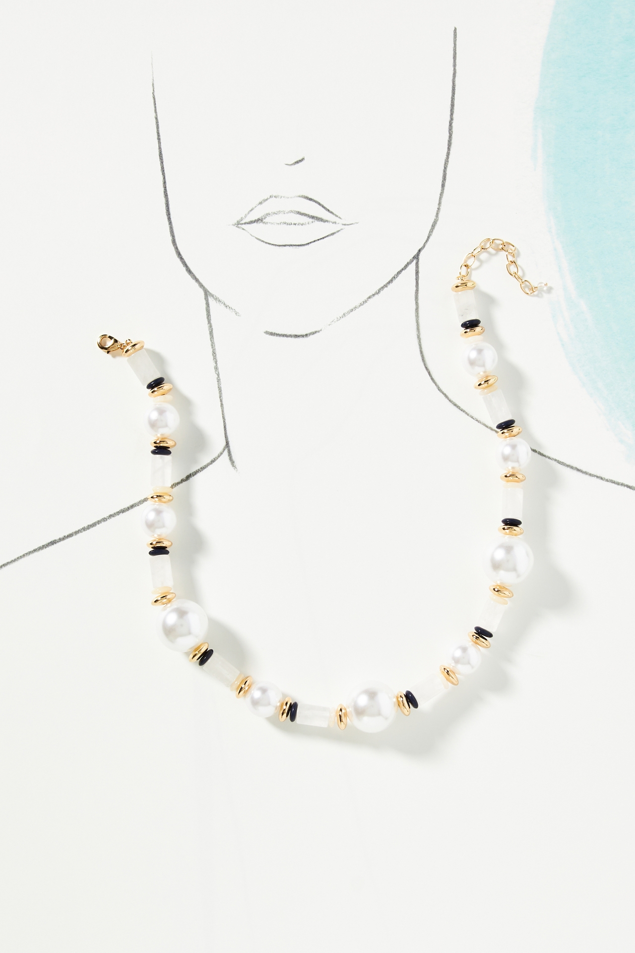 Preppy Pearl Beaded Necklace