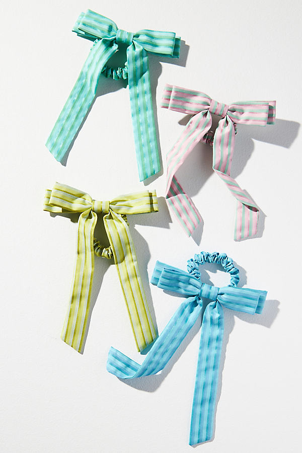 Assorted Bow Hair Scrunchies, Set of 4
