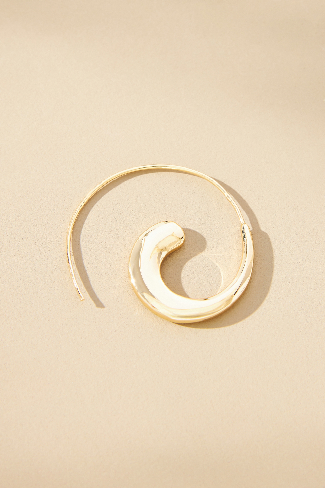 Bean Spiral Hoop Earrings