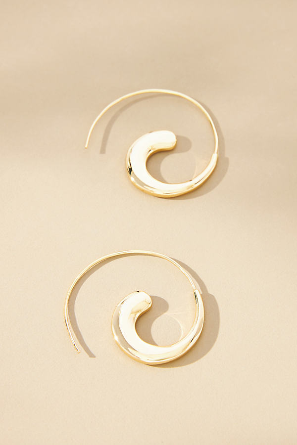 Bean Spiral Hoop Earrings