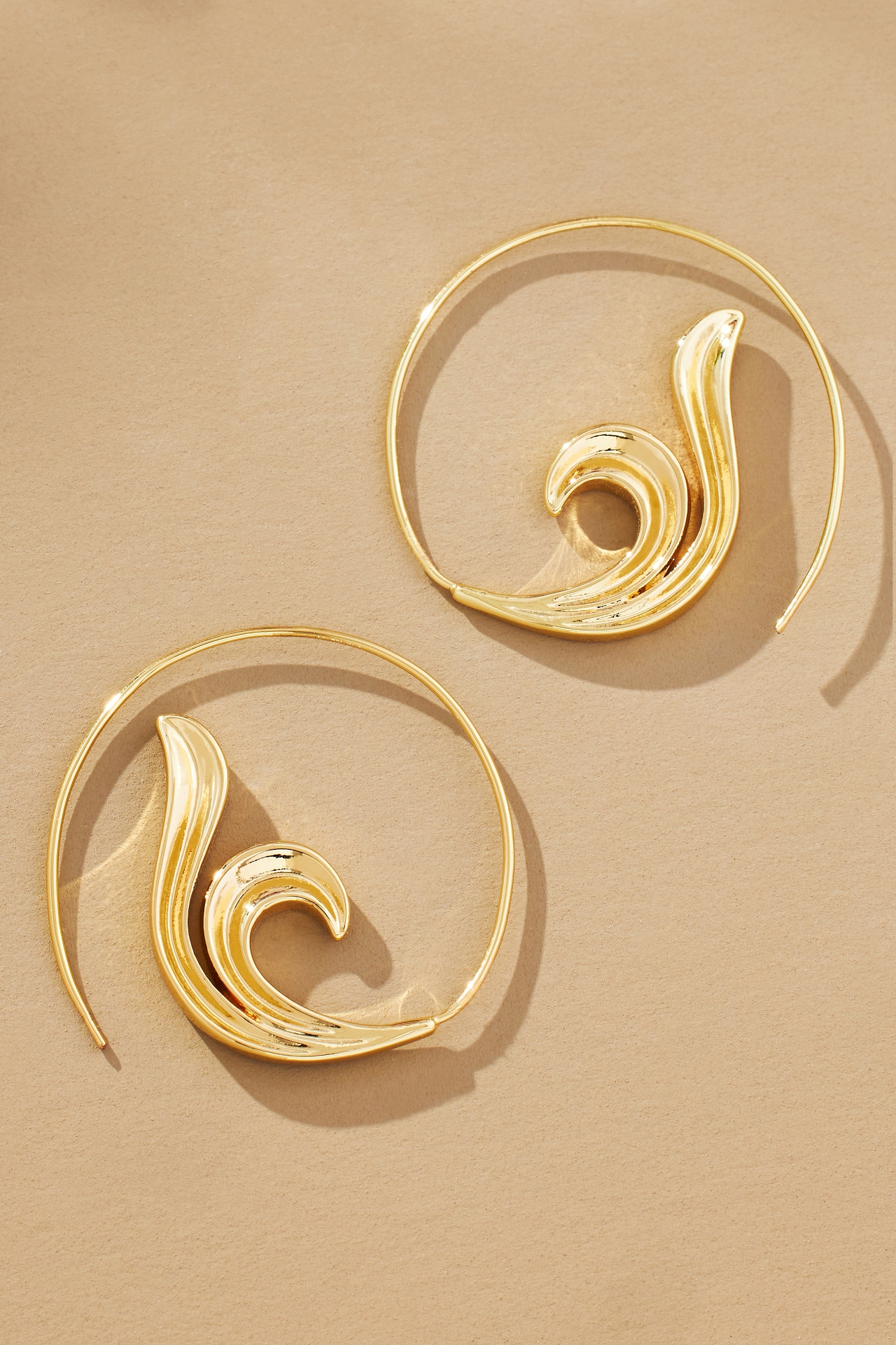 Spiral Dolphin Tail Threader Earrings