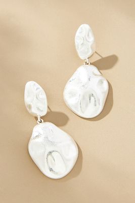 Shop By Anthropologie Molten Double Drop Earrings In Silver