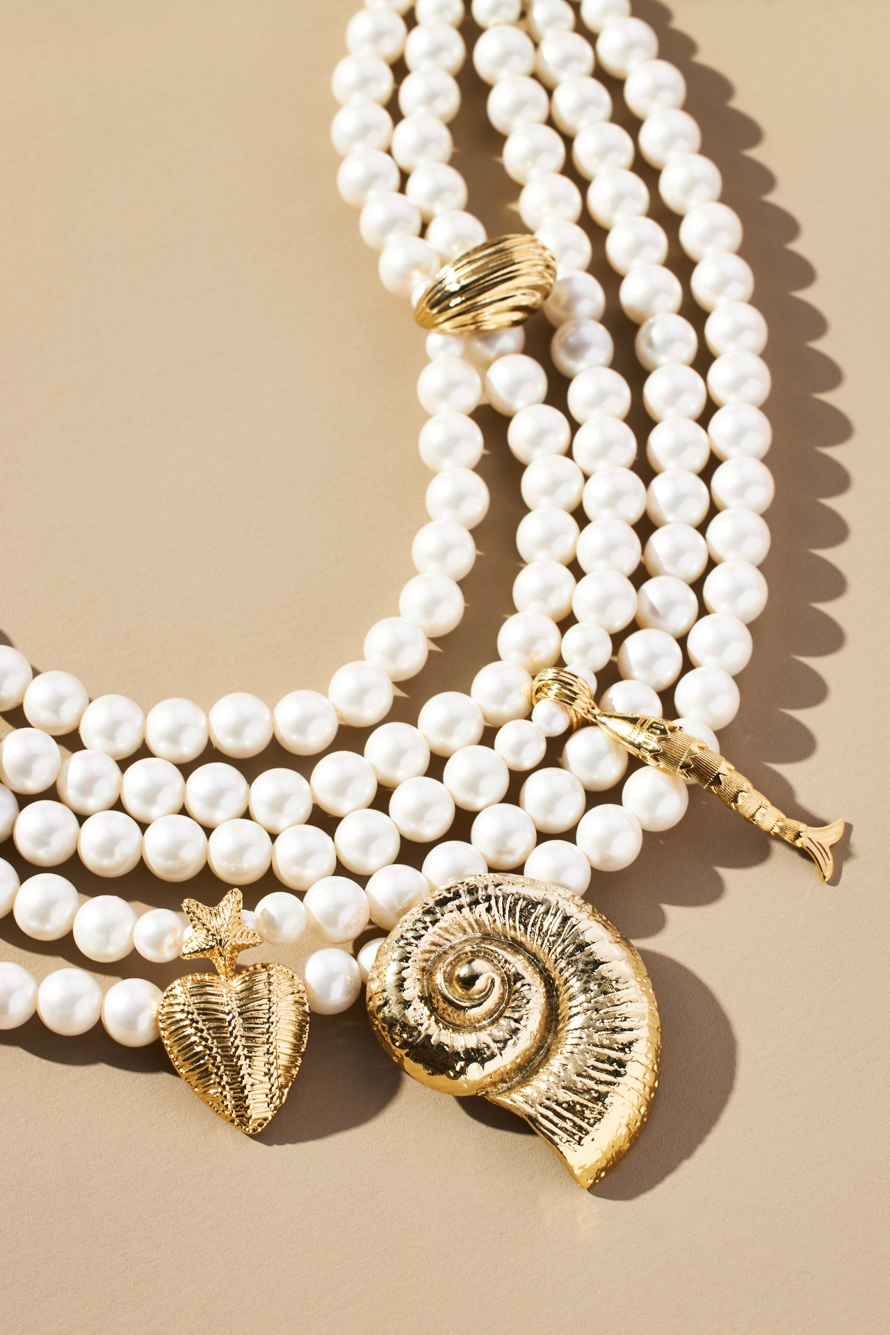 Layered Pearl Sealife Necklace