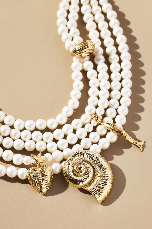 Layered Pearl Sealife Necklace #1