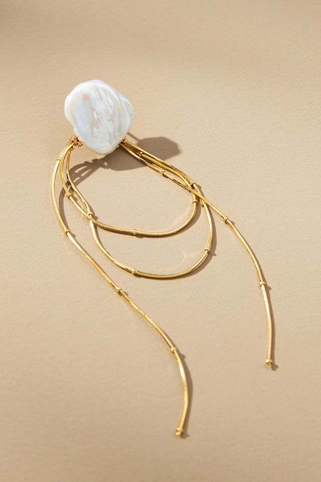 Pearl Loop Chain Drop Earrings #2