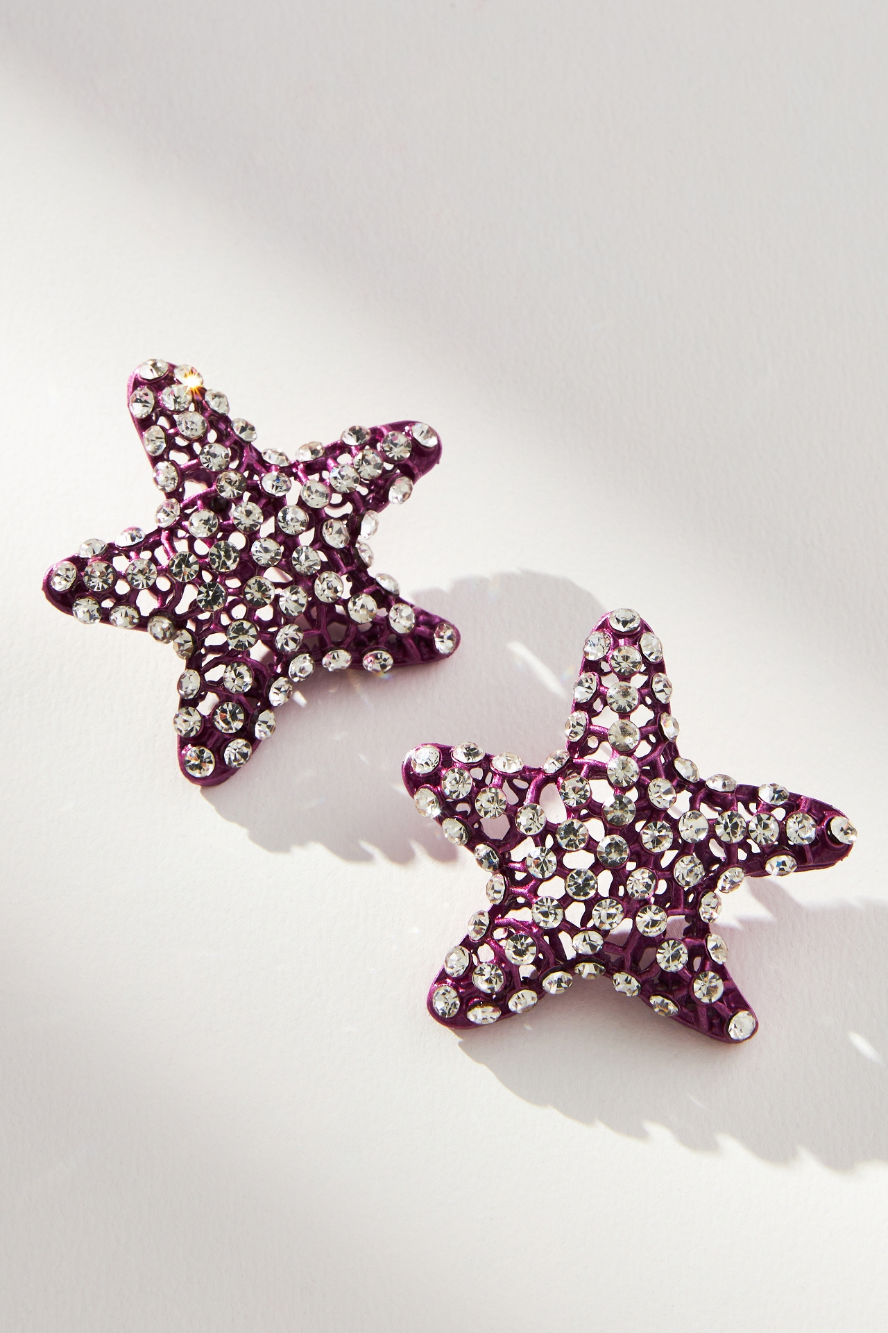 Crystal Starfish Post Earrings